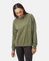 Tentree Women's French Terry Oversized Crew - Olive Night Green