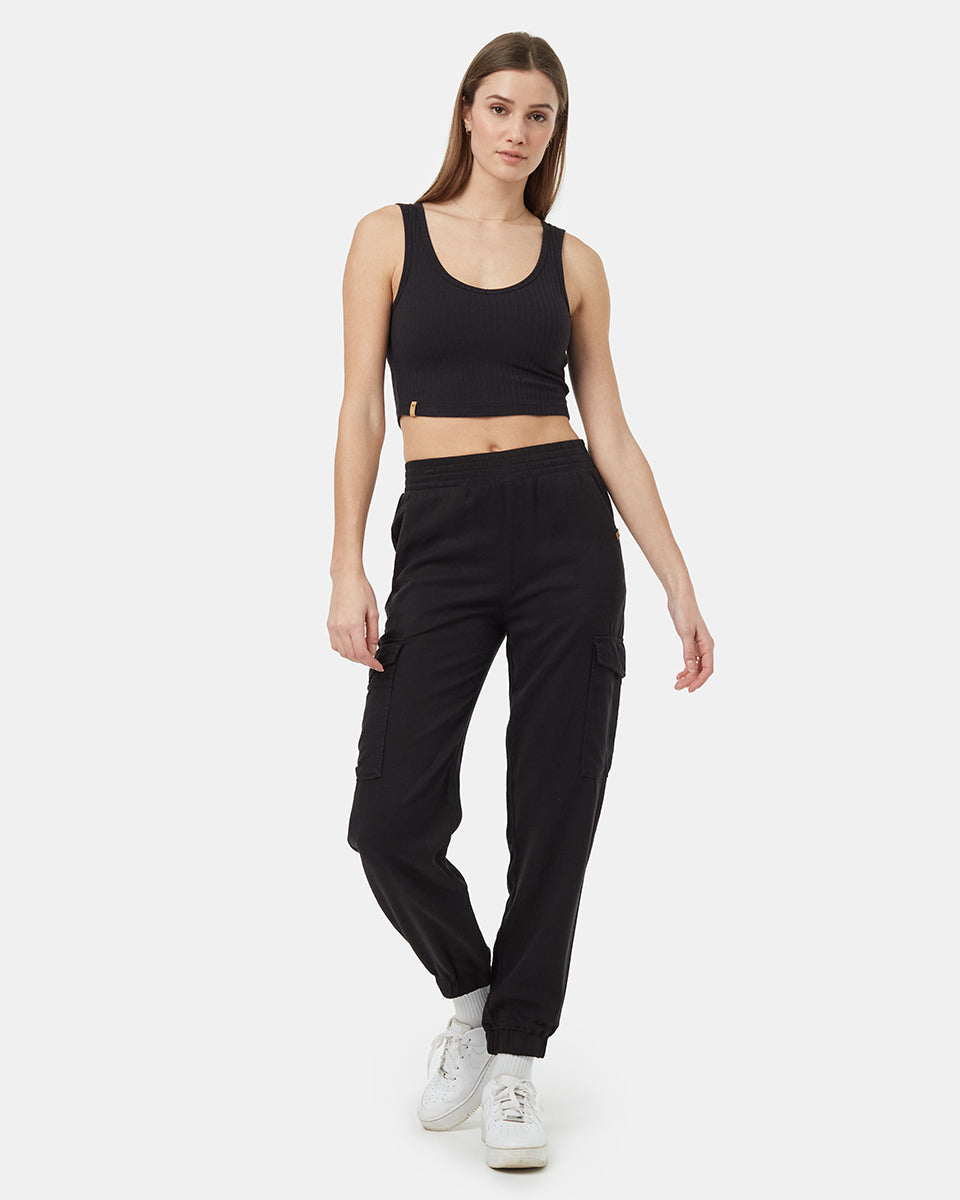 Tentree Women's Tencel Cargo Jogger - Meteorite Black
