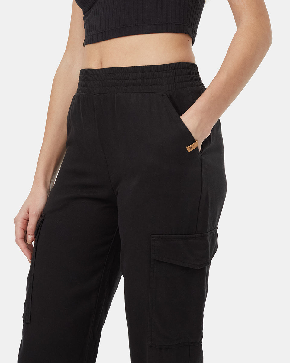 Tentree Women's Tencel Cargo Jogger - Meteorite Black