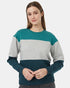 Tentree Women's Treefleece Blocked Crew - North Sea Grey Heather Reflecting Pond
