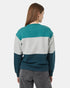 Tentree Women's Treefleece Blocked Crew - North Sea Grey Heather Reflecting Pond