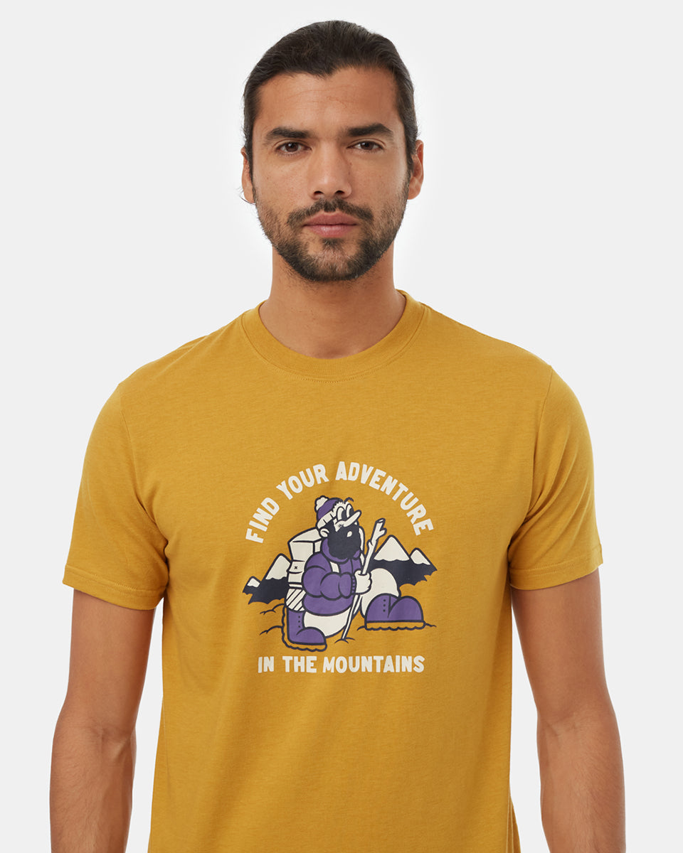 Tentree Men's Find Your Adventure T-Shirt - Harvest Gold Summer Sand