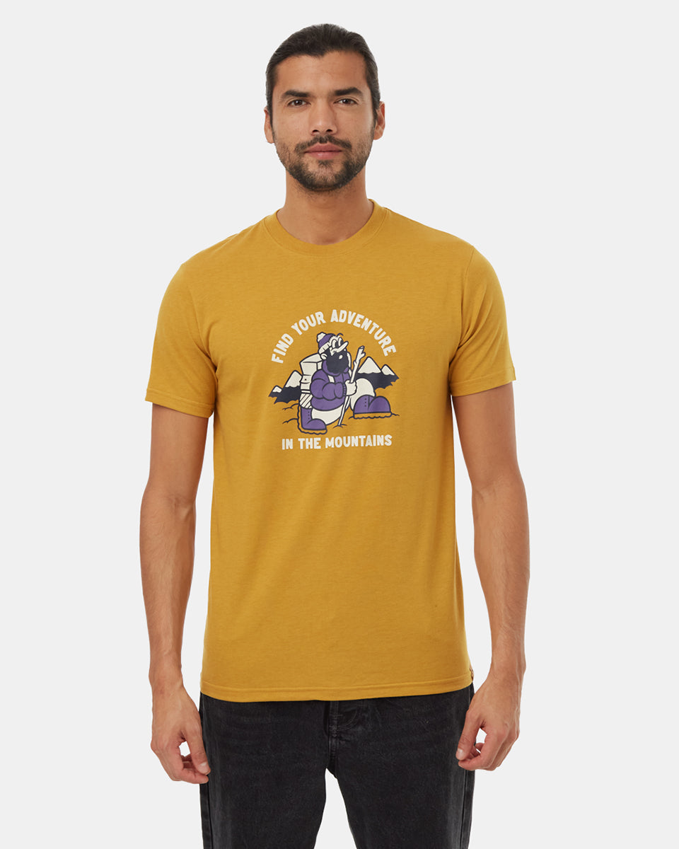 Tentree Men's Find Your Adventure T-Shirt - Harvest Gold Summer Sand