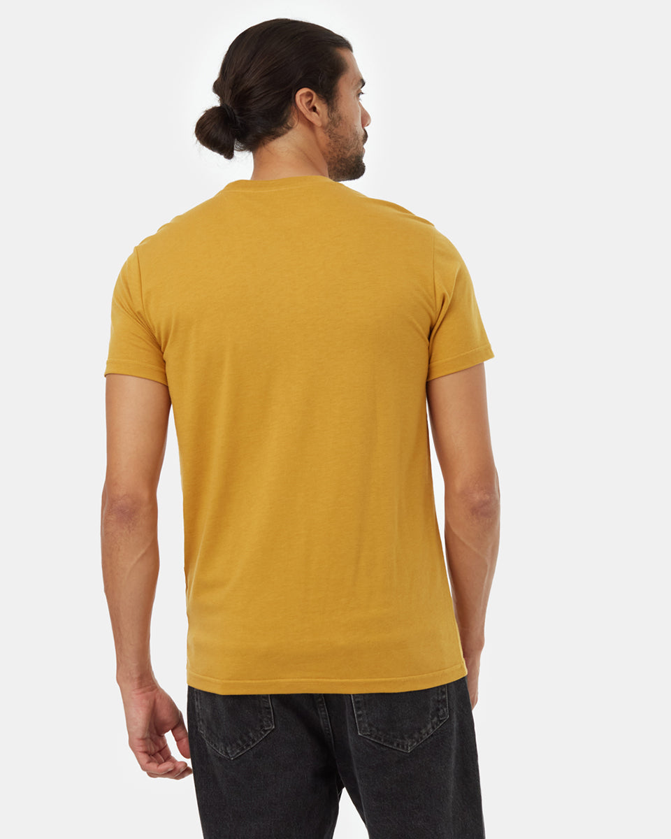 Tentree Men's Peru Embroidered Llama T-Shirt - Harvest Gold Tide
