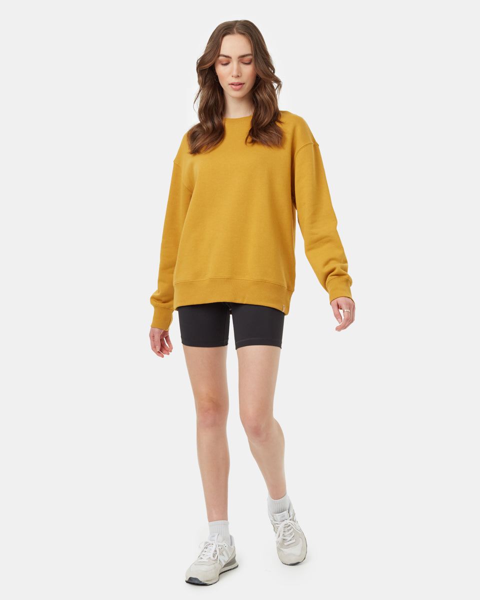 Tentree Women's TreeFleece Relaxed Crew - Harvest Gold