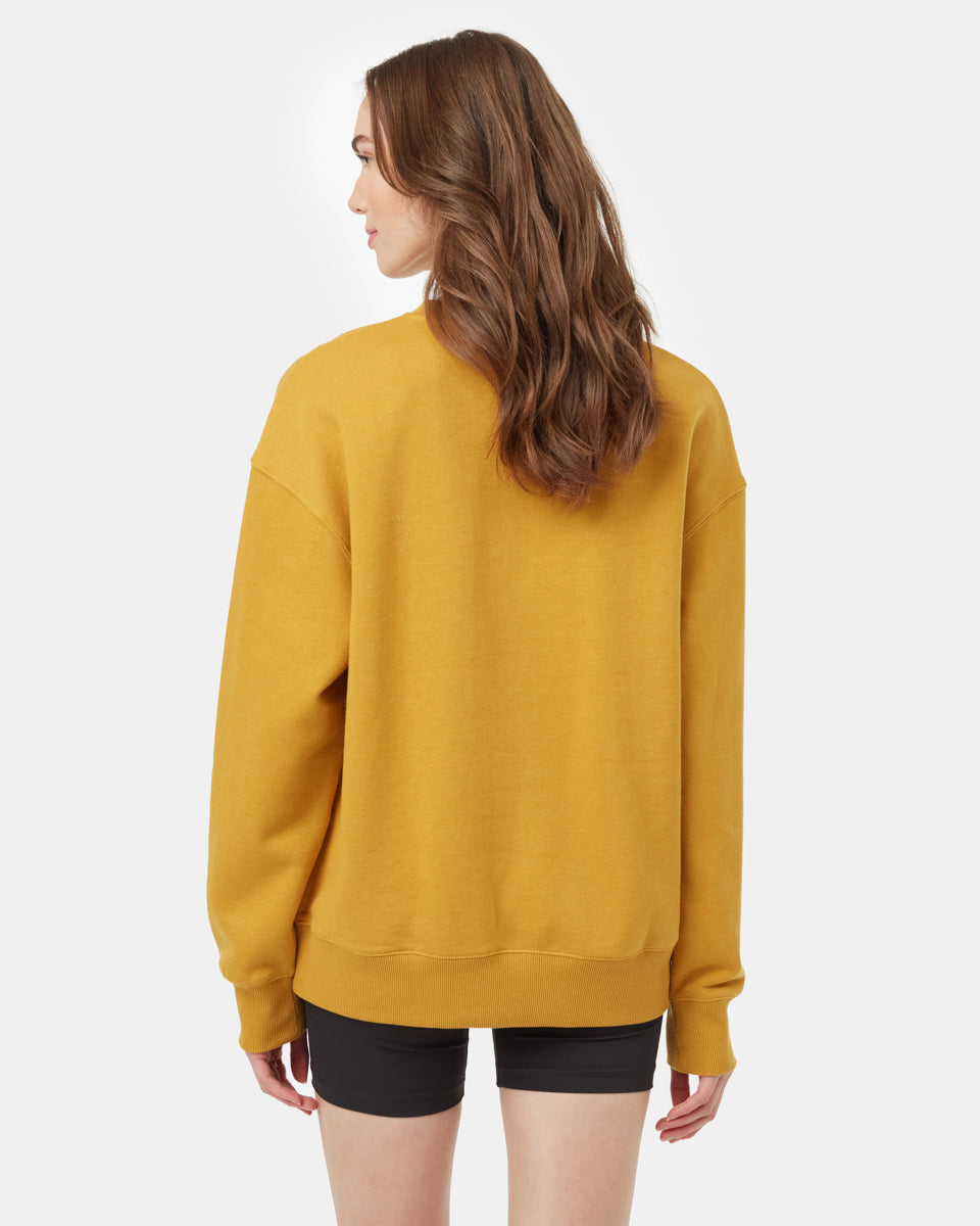 Tentree Women's TreeFleece Relaxed Crew - Harvest Gold