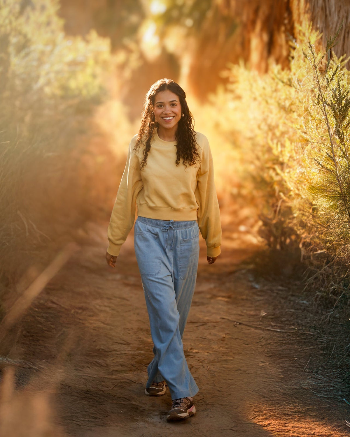 Tentree Women's Bluffs Cropped Crew - Dusk Yellow