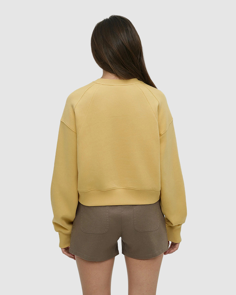 Tentree Women's Bluffs Cropped Crew - Dusk Yellow