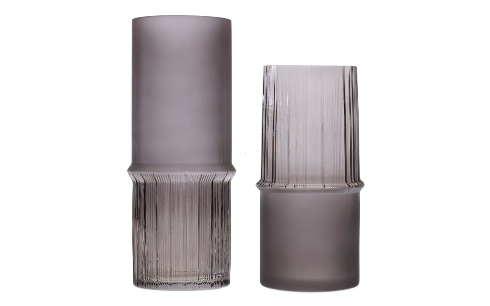 Melrose International 2-Toned Glass Vase Set — Grey / 2 assorted sizes