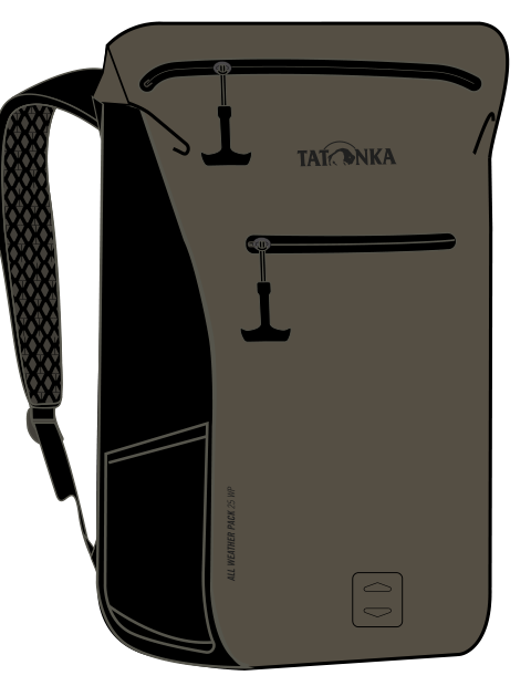 Tatonka All Weather Pack 25 WP — manufacturer catalog illustration in Stone Grey Olive