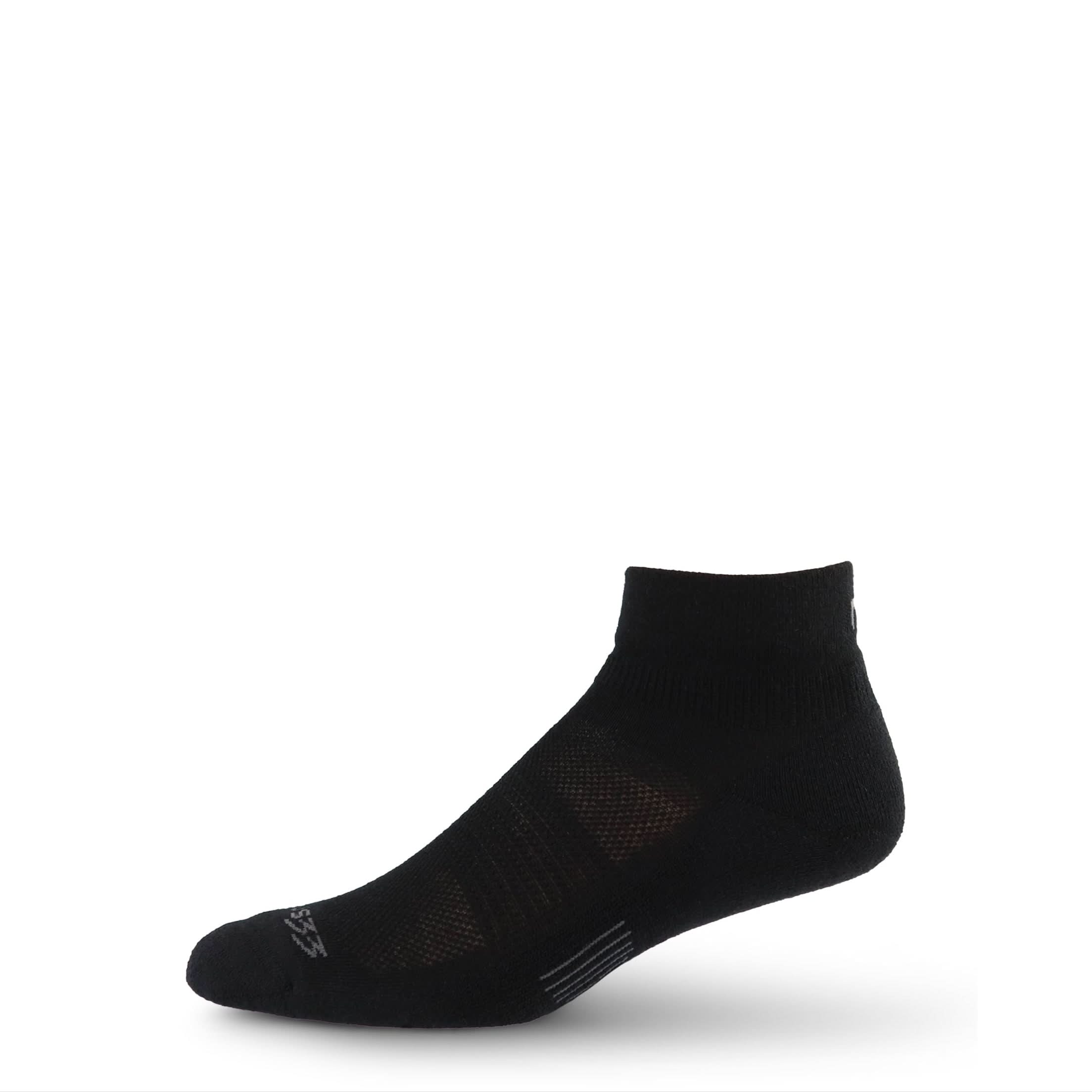 ankle performance wool cushioned running socks, single-sock side profile