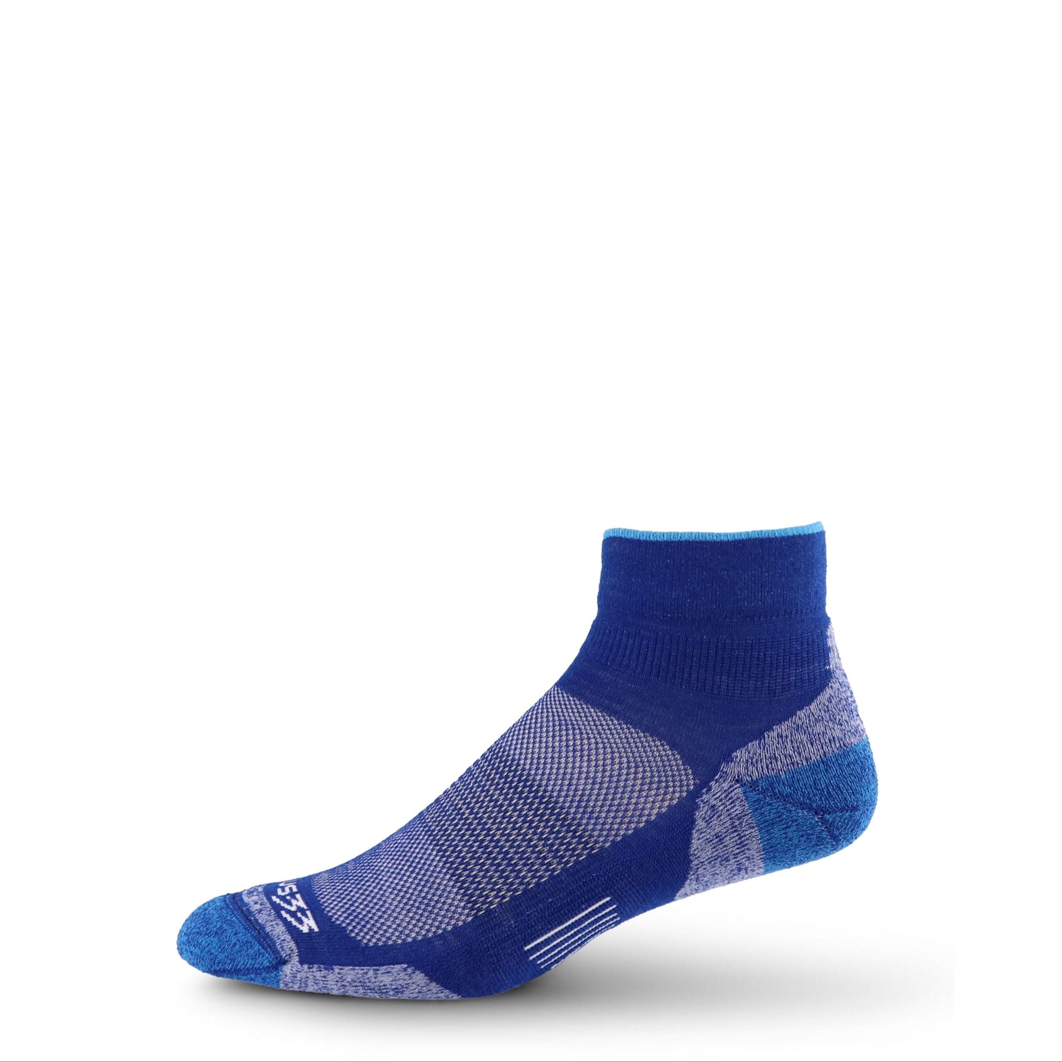 ankle performance wool cushioned running socks, single-sock side profile