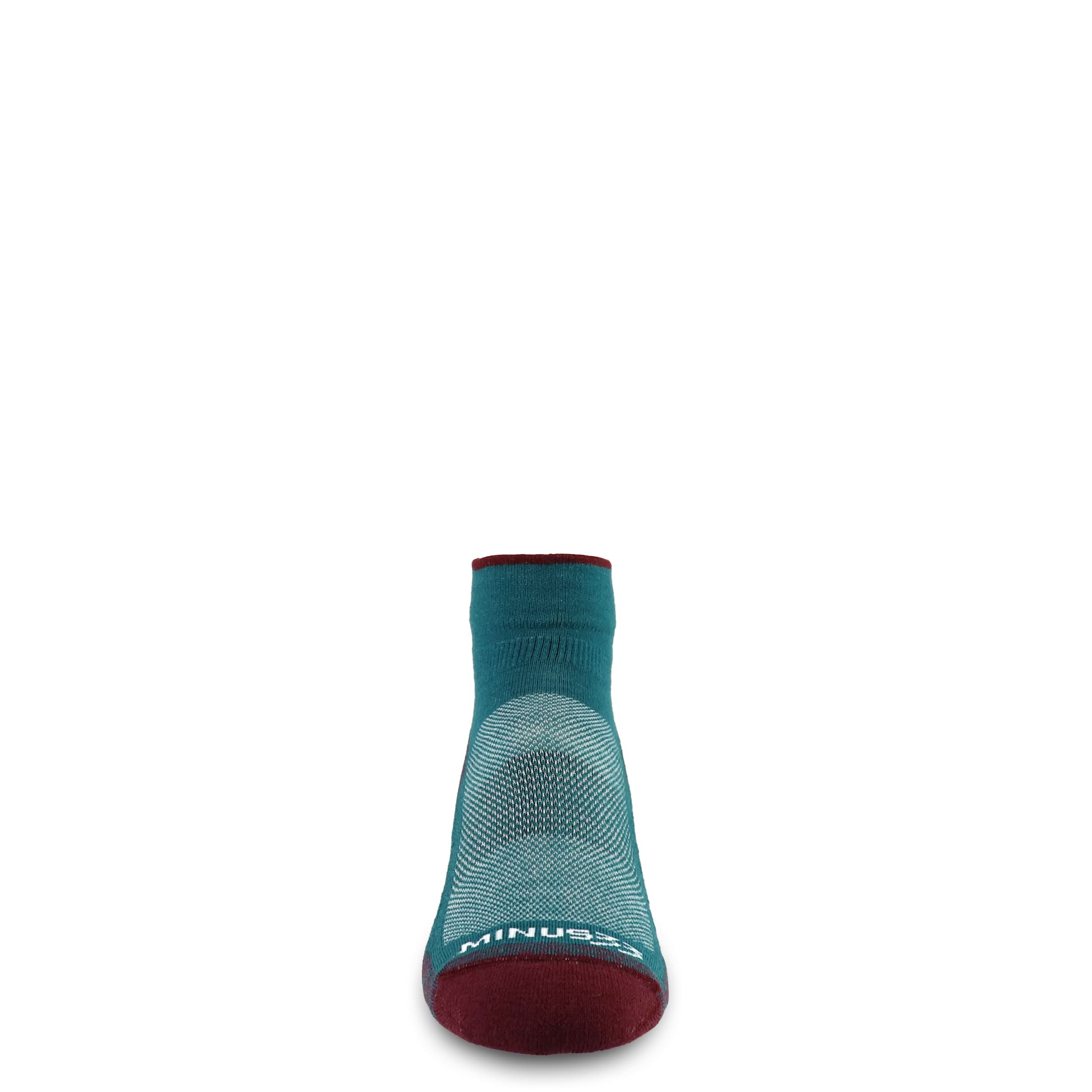 ankle performance wool cushioned running socks, toe-facing front view
