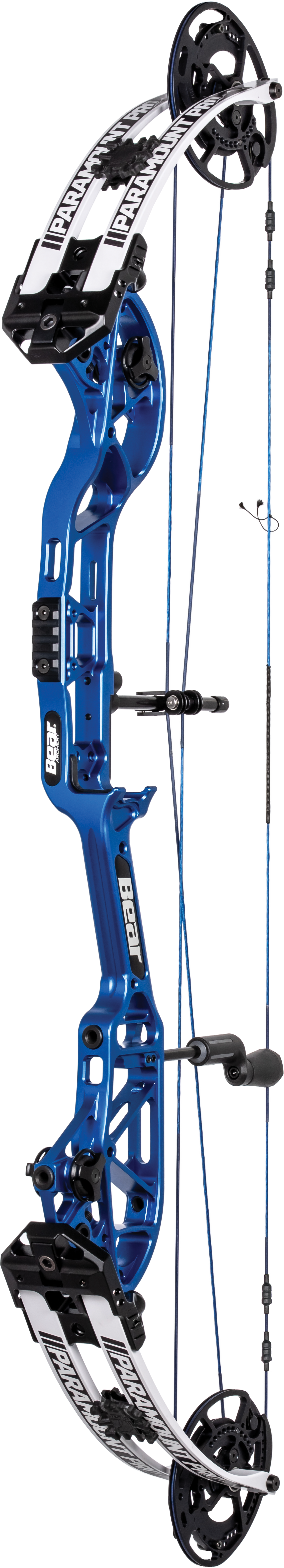 Bear Archery Paramount Pro target compound bow manufacturer blue and white finish