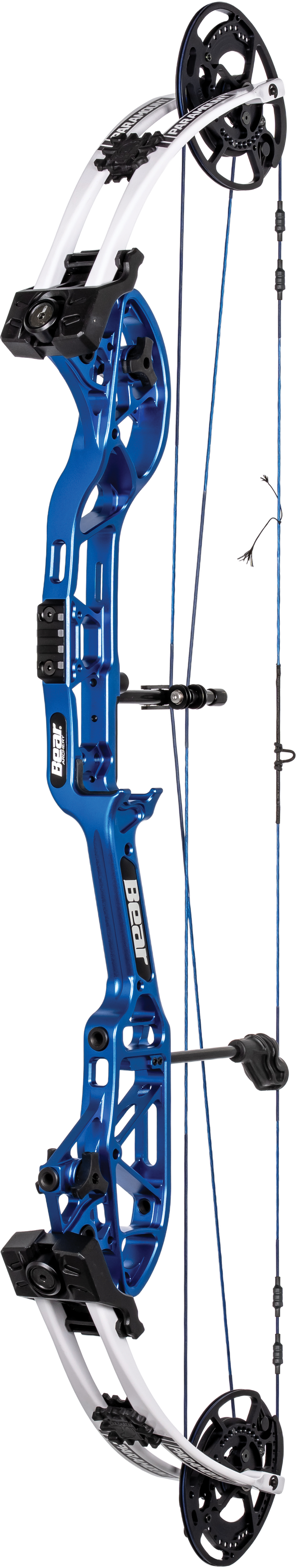 Bear Archery Paramount target compound bow manufacturer blue and white finish