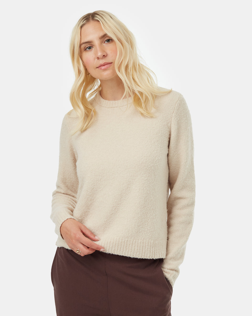 Tentree Women's Highline Fuzzy Crew Sweater - Oatmeal