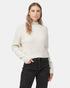 Tentree Women's Highline Rib Cropped Mock Neck - Oatmeal