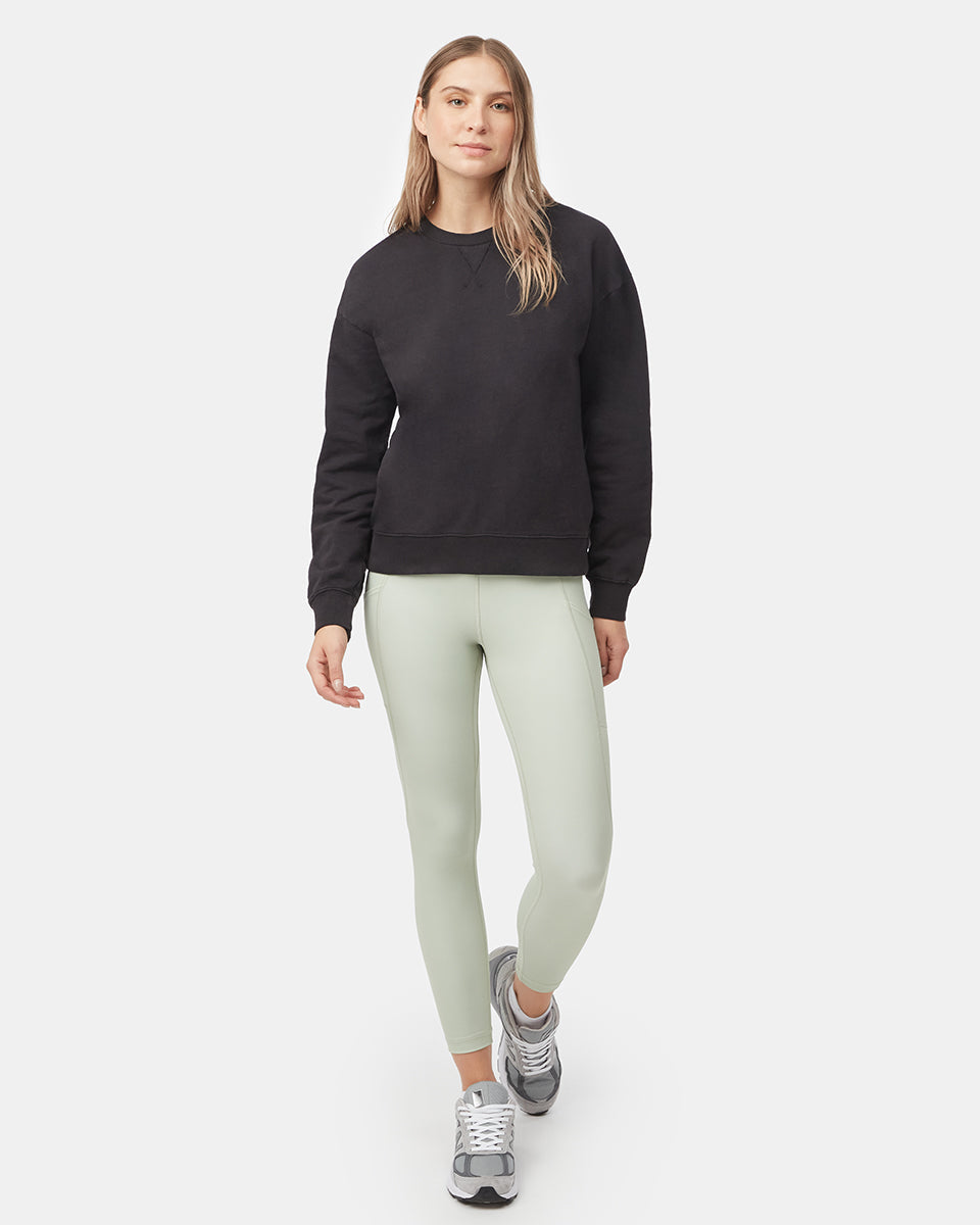 Tentree Women's Organic Cotton French Terry Crew - Meteorite Black