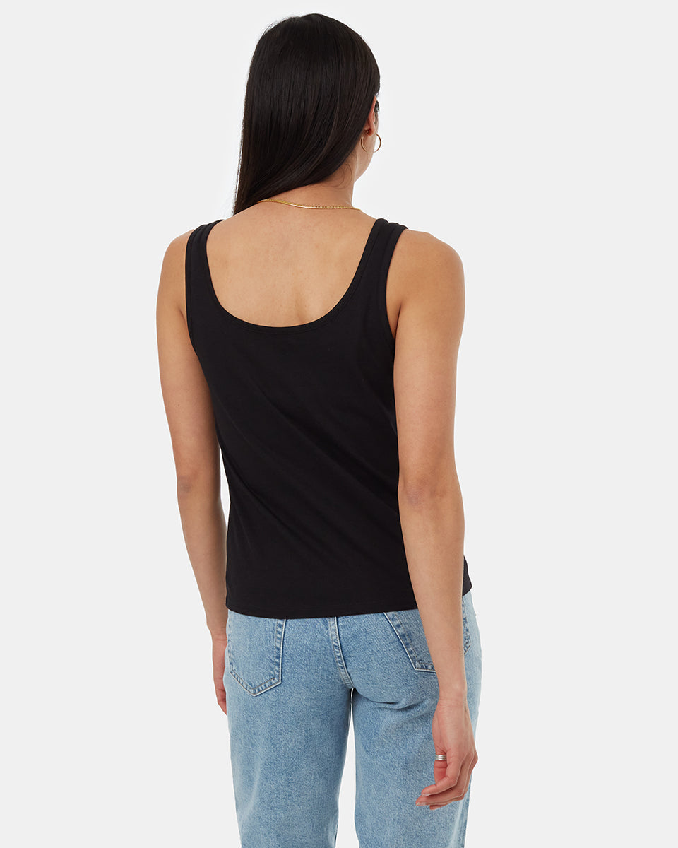 Tentree Women's TreeBlend Double Scoop Tank - Meteorite Black