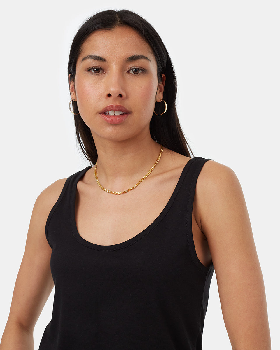 Tentree Women's TreeBlend Double Scoop Tank - Meteorite Black