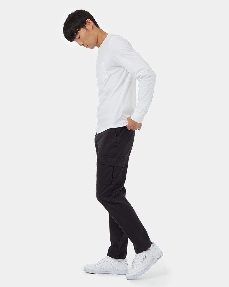 Tentree Men's Twill Cargo Chino Pant - Meteorite Black