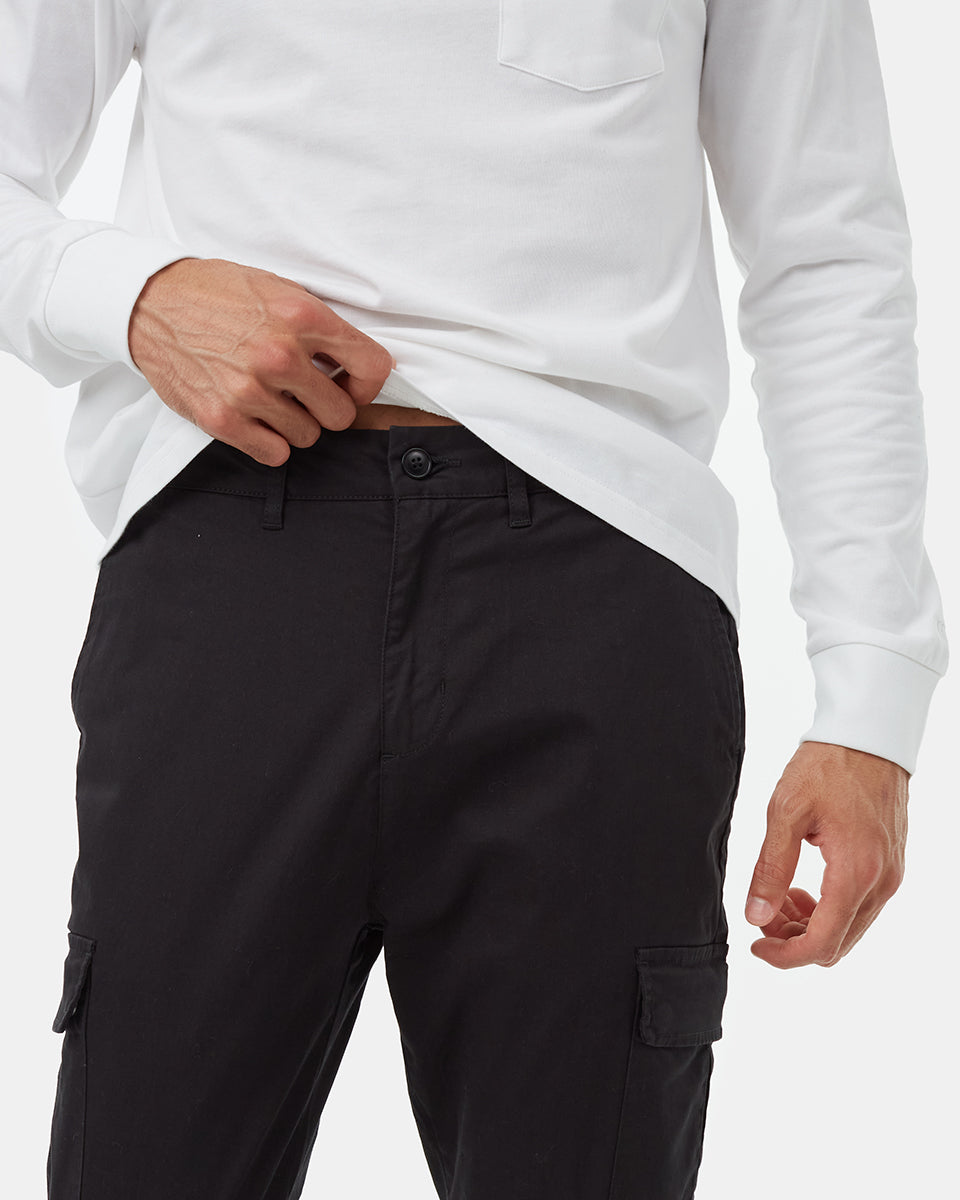 Tentree Men's Twill Cargo Chino Pant - Meteorite Black