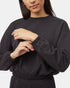 Tentree Women's Organic Cotton French Terry Elastic Hem Crew - Meteorite Black