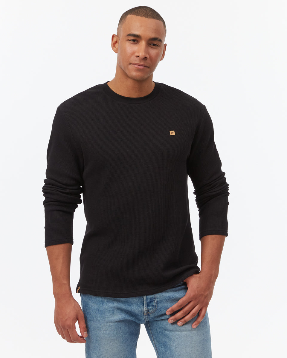 Tentree Men's TreeWaffle Classic Longsleeve - Meteorite Black