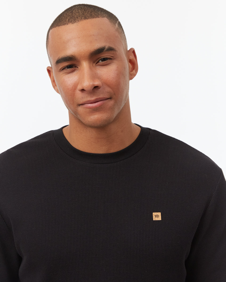 Tentree Men's TreeWaffle Classic Longsleeve - Meteorite Black