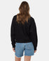 Tentree Women's TreeFleece Notch Neck Crew - Meteorite Black