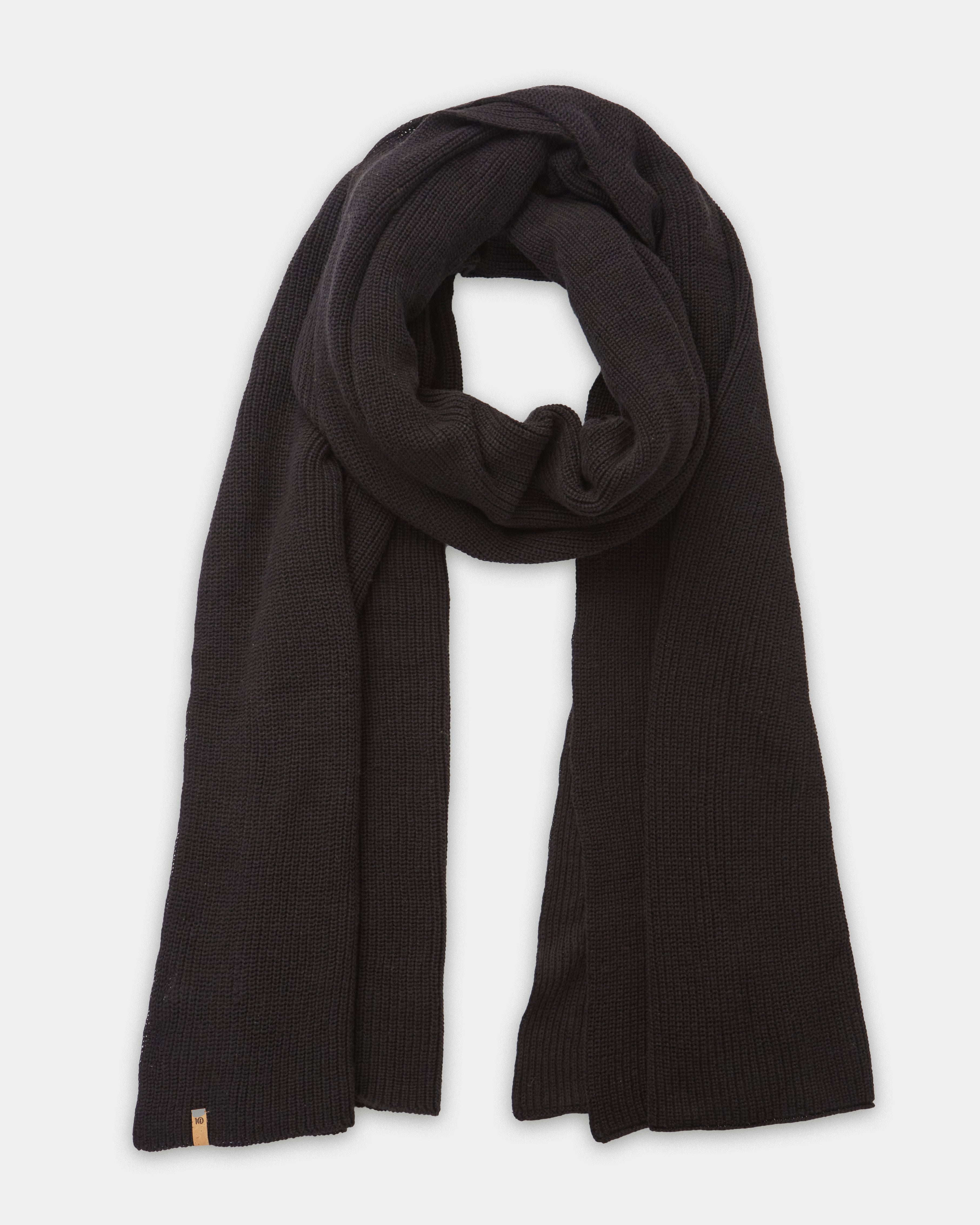 Tentree Cotton Ribbed Scarf - Meteorite Black