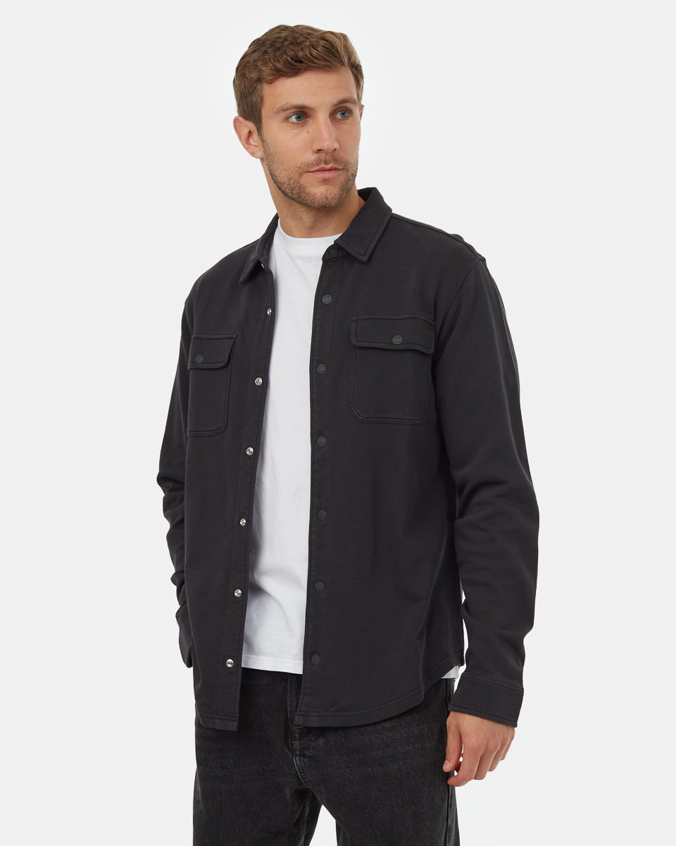 Tentree Men's French Terry Colville Shacket - Meteorite Black