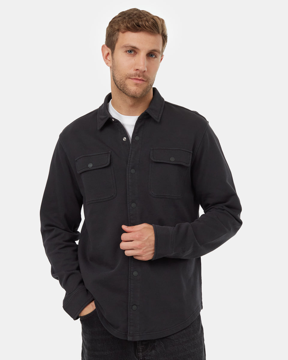 Tentree Men's French Terry Colville Shacket - Meteorite Black
