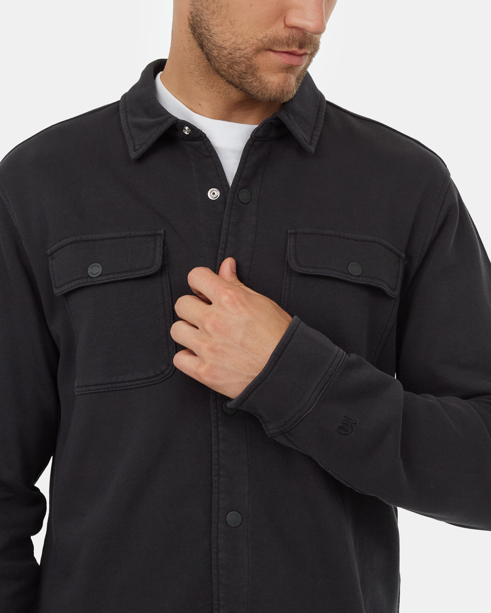 Tentree Men's French Terry Colville Shacket - Meteorite Black