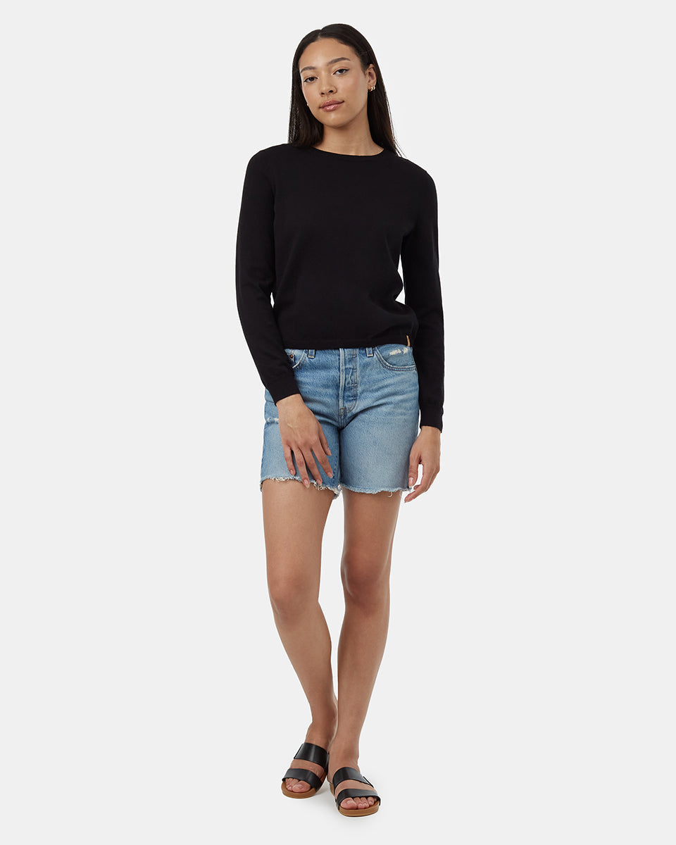 Tentree Women's Highline Fine Gauge Sweater - Meteorite Black