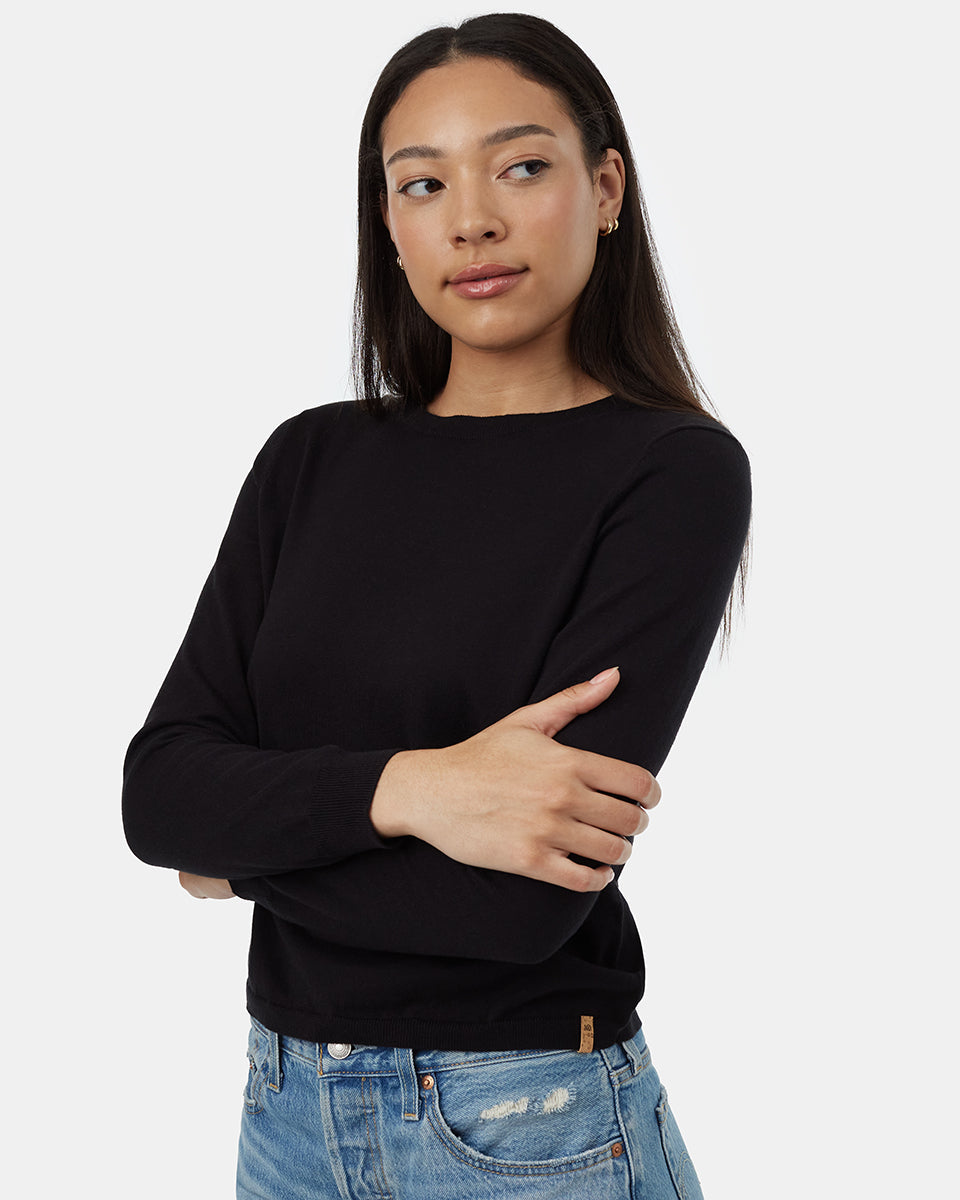 Tentree Women's Highline Fine Gauge Sweater - Meteorite Black