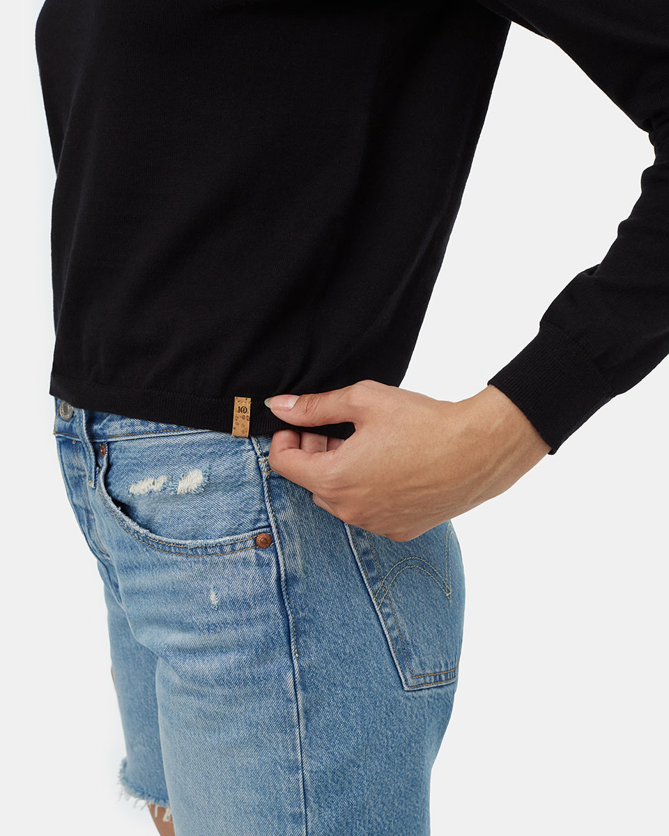 Tentree Women's Highline Fine Gauge Sweater - Meteorite Black