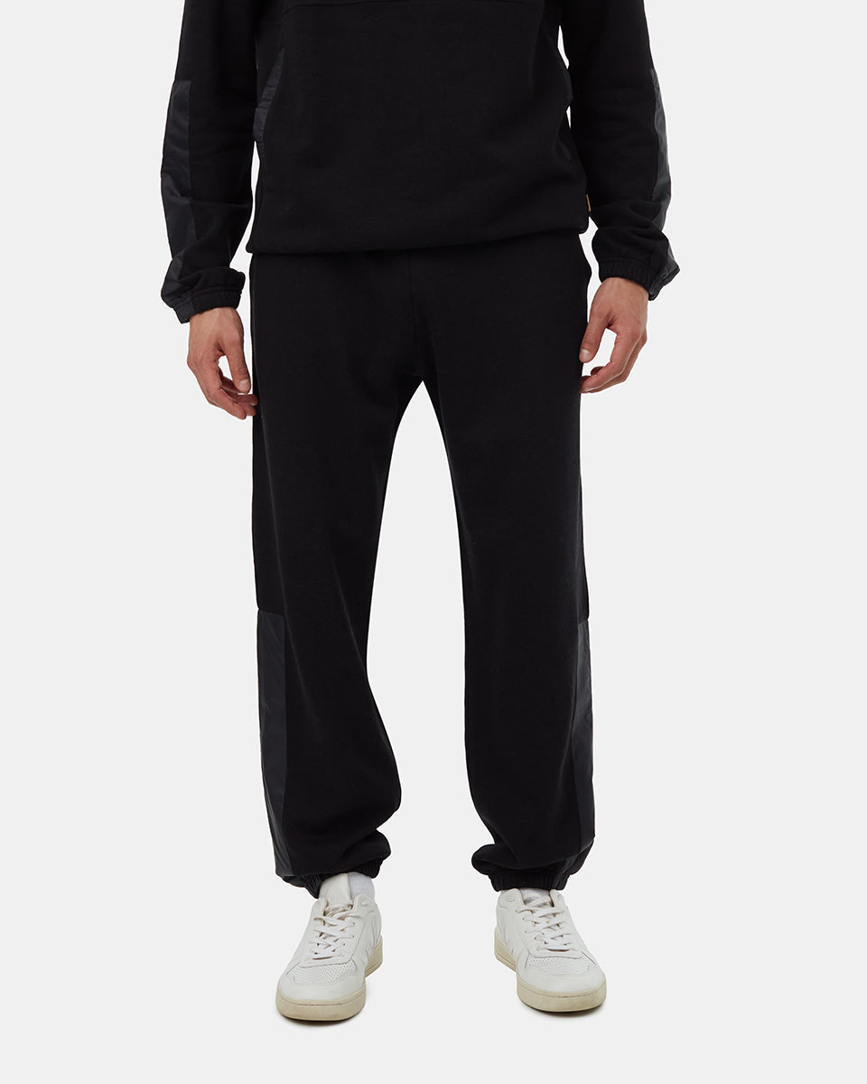 Tentree Men's TreeFleece Woven Panel Sweatpant - Meteorite Black