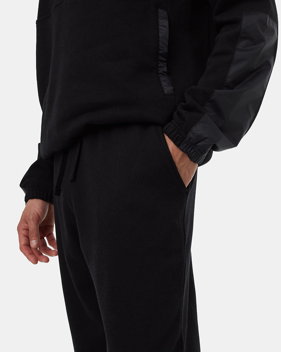 Tentree Men's TreeFleece Woven Panel Sweatpant - Meteorite Black