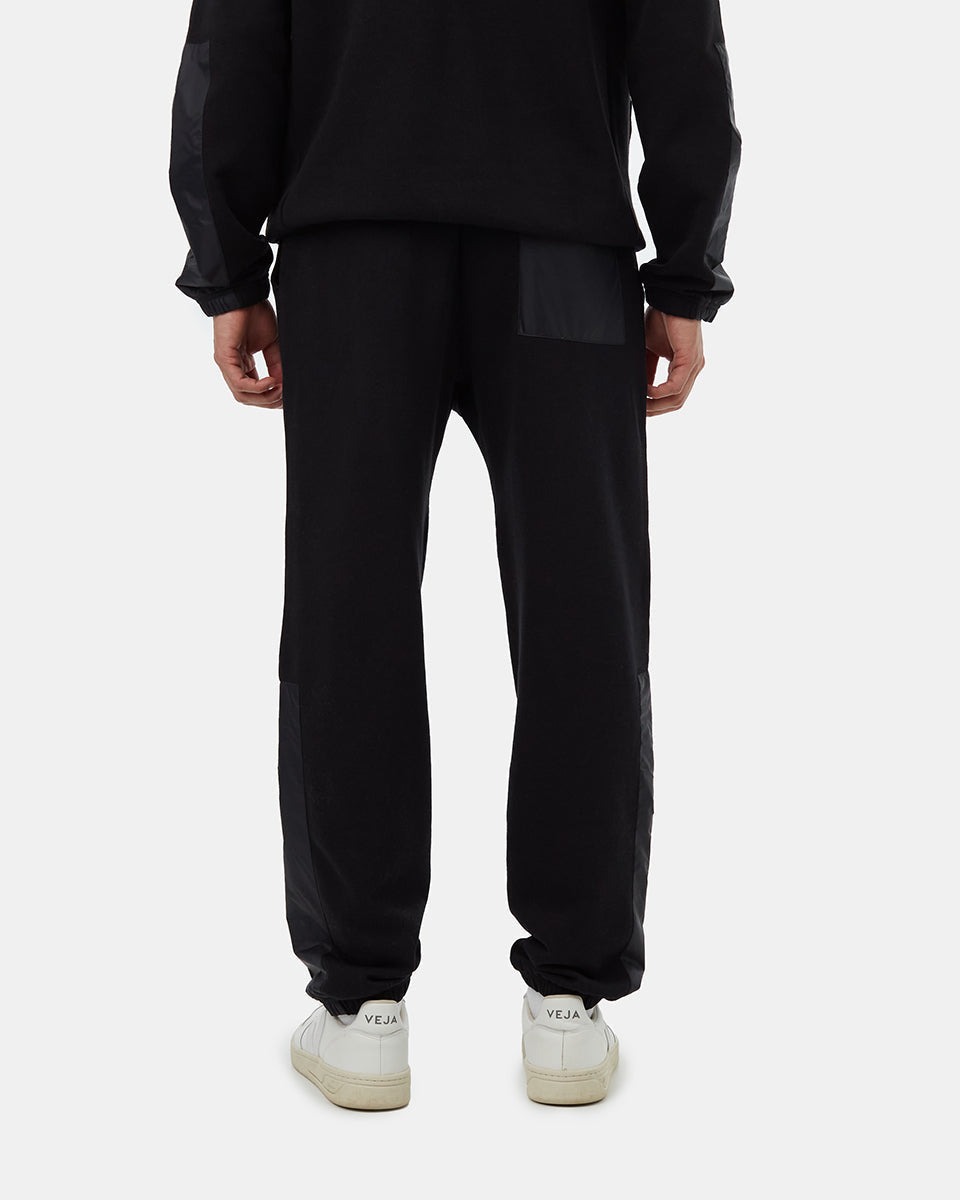 Tentree Men's TreeFleece Woven Panel Sweatpant - Meteorite Black