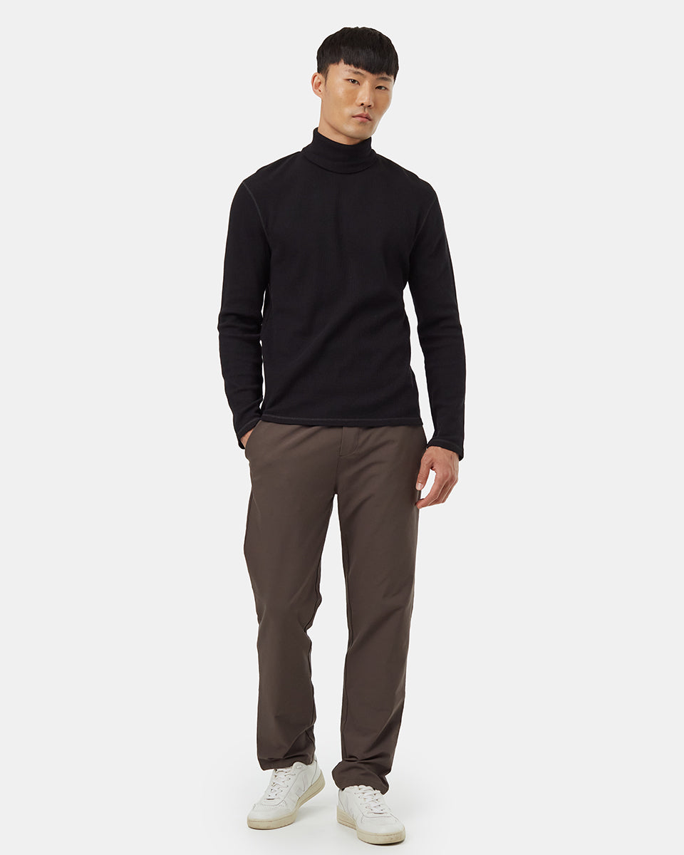 Tentree Men's TreeWaffle Turtleneck Longsleeve - Meteorite Black