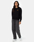 Tentree Women's TreeFleece Golden Spruce Forest Crew - Meteorite Black Gold Emb