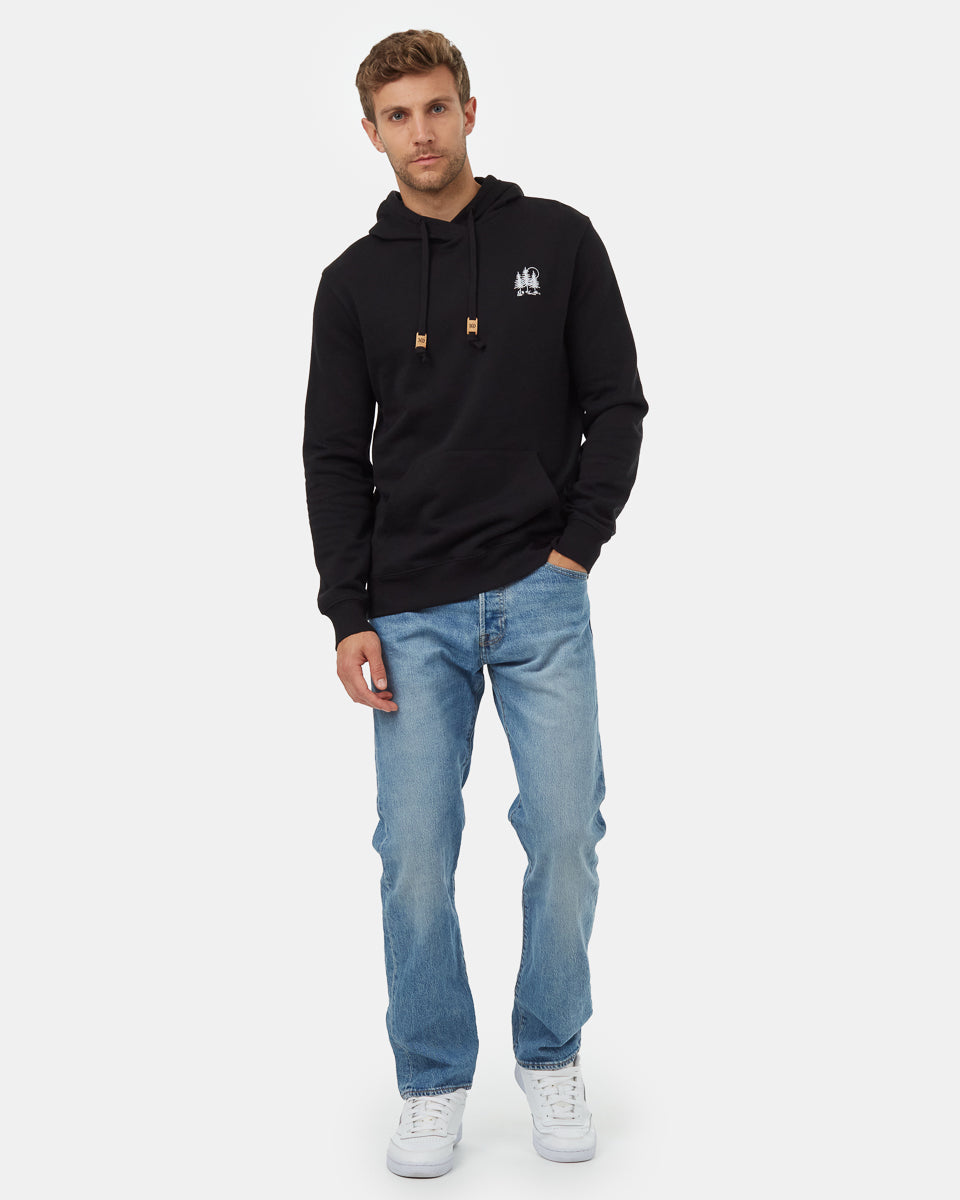 Tentree Men's Golden Spruce Forest Hoodie - Meteorite Black White Emb