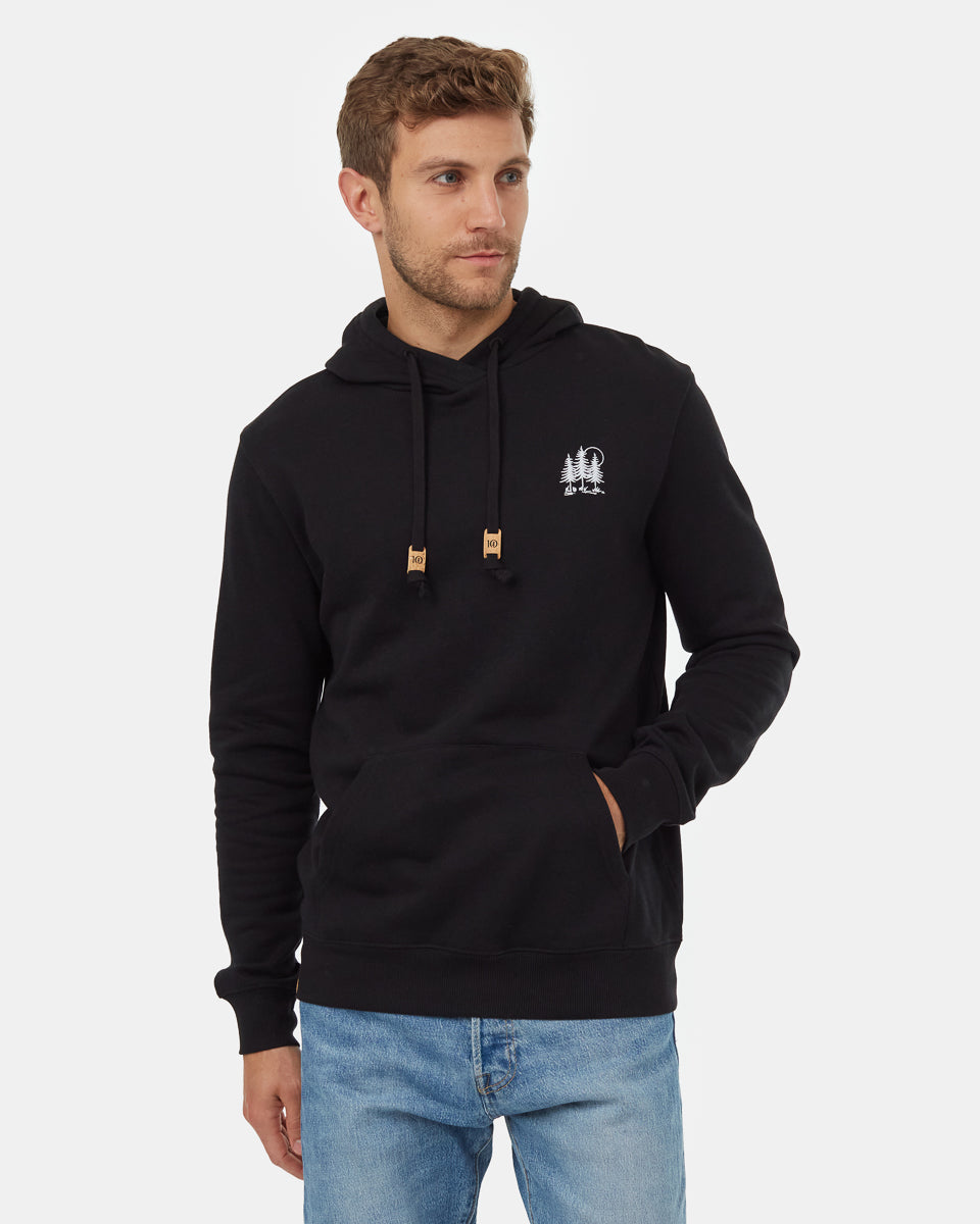Tentree Men's Golden Spruce Forest Hoodie - Meteorite Black White Emb