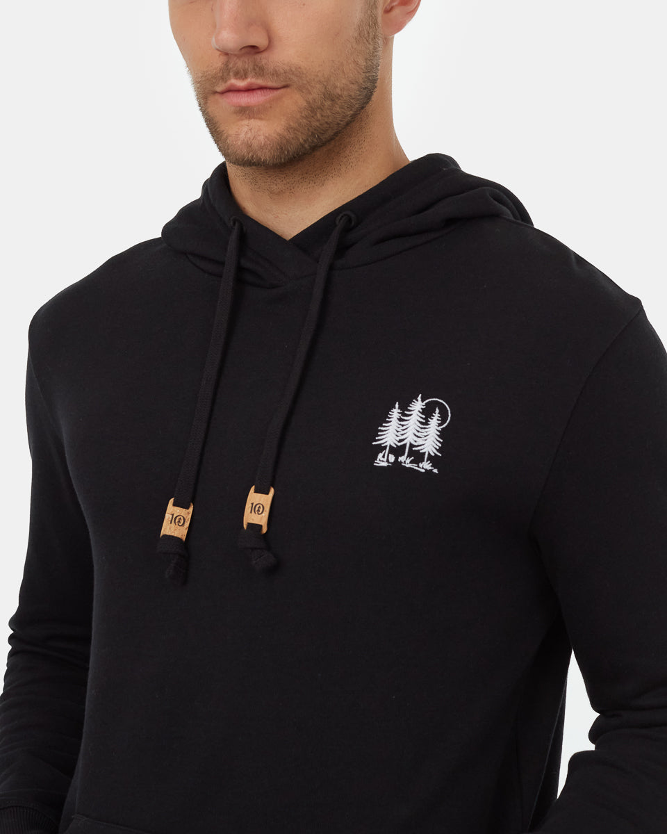Tentree Men's Golden Spruce Forest Hoodie - Meteorite Black White Emb