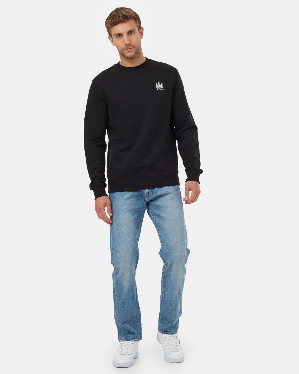Tentree Men's Golden Spruce Forest Crew - Meteorite Black White Emb