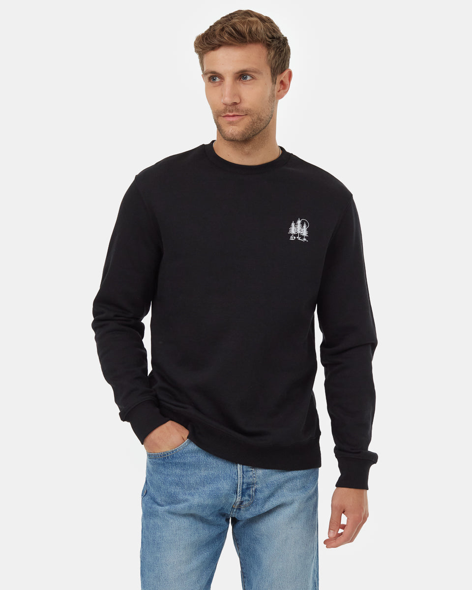 Tentree Men's Golden Spruce Forest Crew - Meteorite Black White Emb