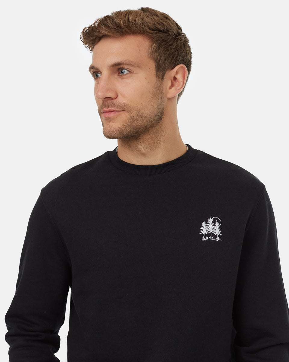 Tentree Men's Golden Spruce Forest Crew - Meteorite Black White Emb