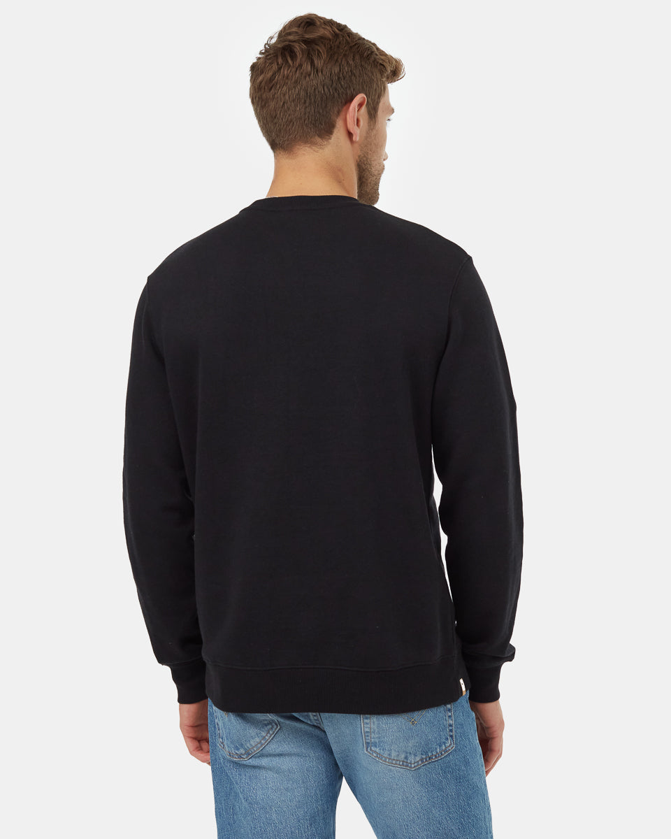 Tentree Men's Golden Spruce Forest Crew - Meteorite Black White Emb