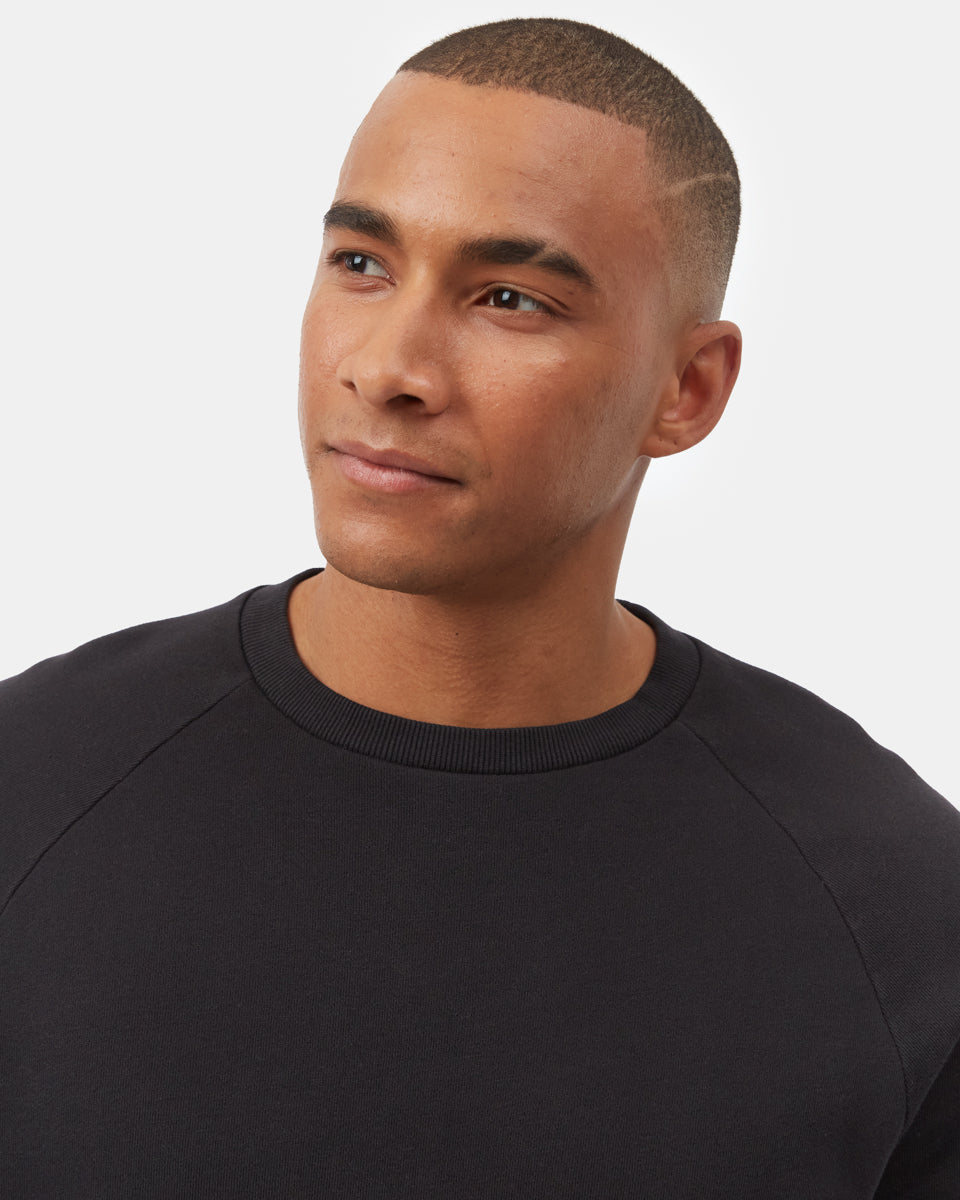 Tentree Organic French Terry Raglan Crew - Meteorite Black